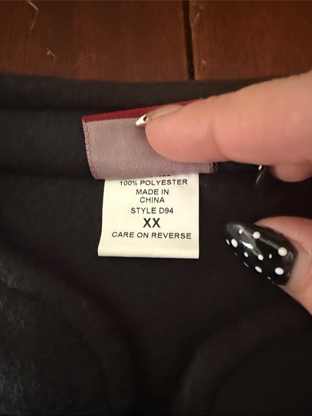 Haband Tudor Court Black Top with Red Label Detail